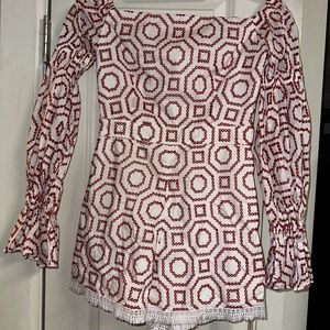 Alexis Red and White Romper